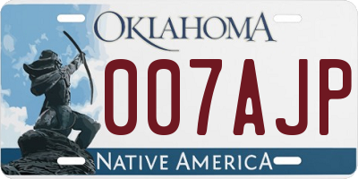 OK license plate 007AJP