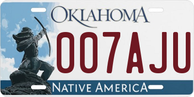 OK license plate 007AJU