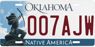 OK license plate 007AJW