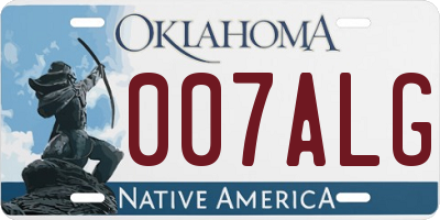 OK license plate 007ALG