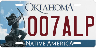 OK license plate 007ALP