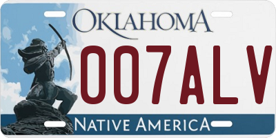 OK license plate 007ALV