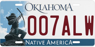 OK license plate 007ALW
