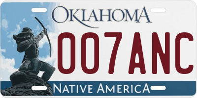 OK license plate 007ANC