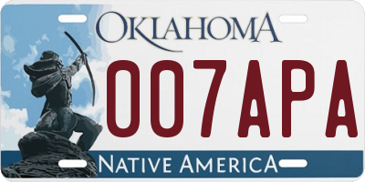 OK license plate 007APA