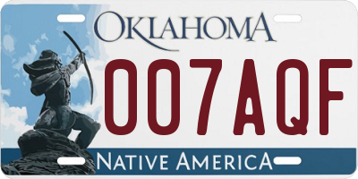 OK license plate 007AQF