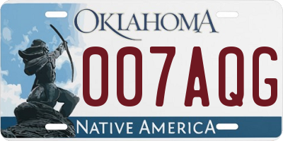 OK license plate 007AQG