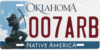 OK license plate 007ARB