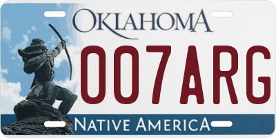 OK license plate 007ARG