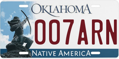 OK license plate 007ARN