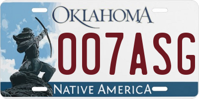OK license plate 007ASG