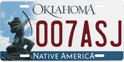 OK license plate 007ASJ