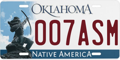 OK license plate 007ASM