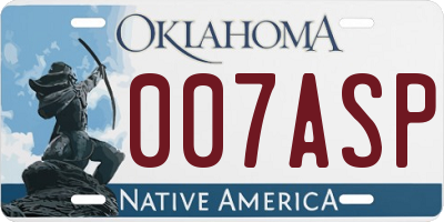 OK license plate 007ASP