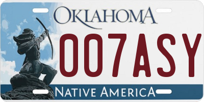 OK license plate 007ASY