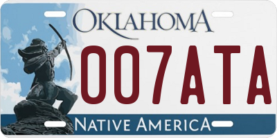 OK license plate 007ATA
