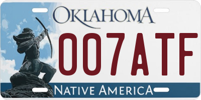 OK license plate 007ATF