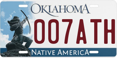 OK license plate 007ATH