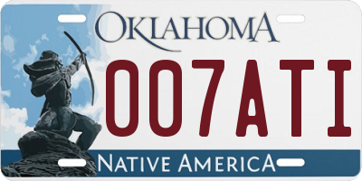 OK license plate 007ATI
