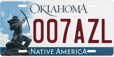OK license plate 007AZL