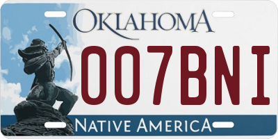 OK license plate 007BNI