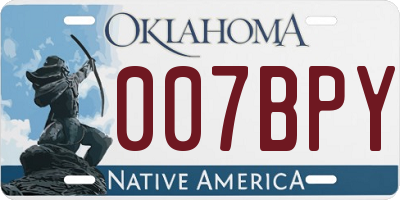 OK license plate 007BPY