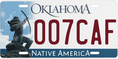 OK license plate 007CAF