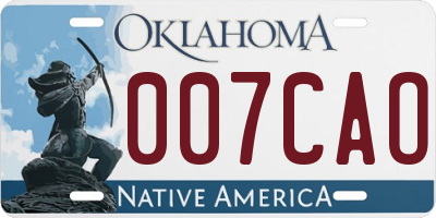 OK license plate 007CAO