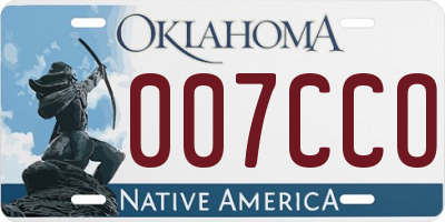 OK license plate 007CCO