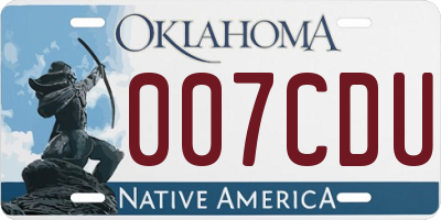 OK license plate 007CDU