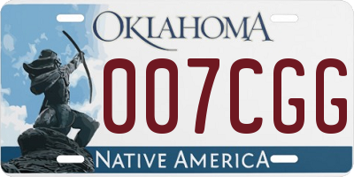 OK license plate 007CGG