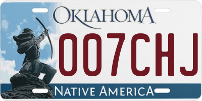 OK license plate 007CHJ