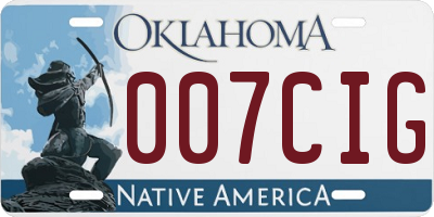OK license plate 007CIG