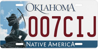 OK license plate 007CIJ