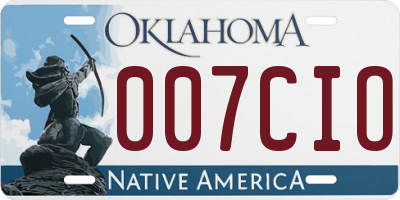 OK license plate 007CIO