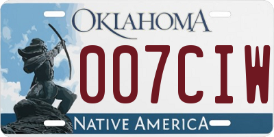 OK license plate 007CIW