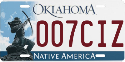 OK license plate 007CIZ