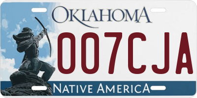 OK license plate 007CJA