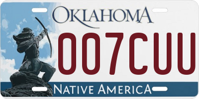 OK license plate 007CUU