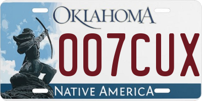 OK license plate 007CUX