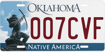 OK license plate 007CVF