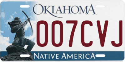 OK license plate 007CVJ