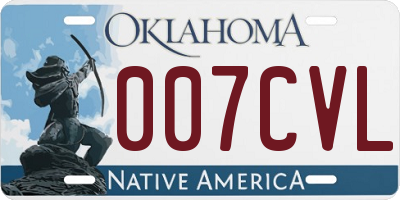 OK license plate 007CVL