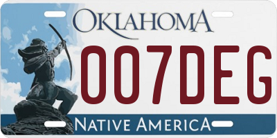 OK license plate 007DEG
