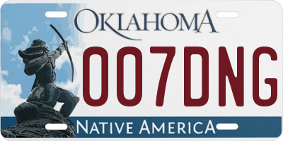 OK license plate 007DNG