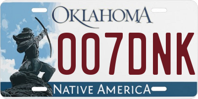 OK license plate 007DNK