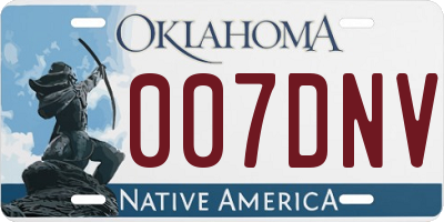 OK license plate 007DNV