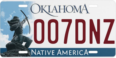 OK license plate 007DNZ