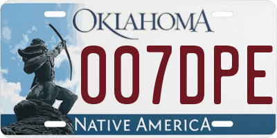 OK license plate 007DPE