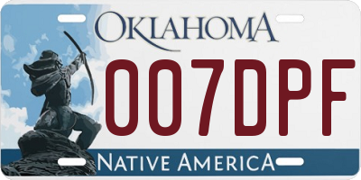 OK license plate 007DPF